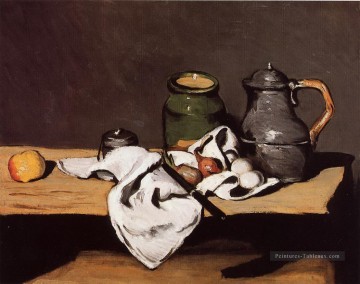 Paul Cézanne œuvres - Nature morte au pot vert et à l’étain Paul Cézanne